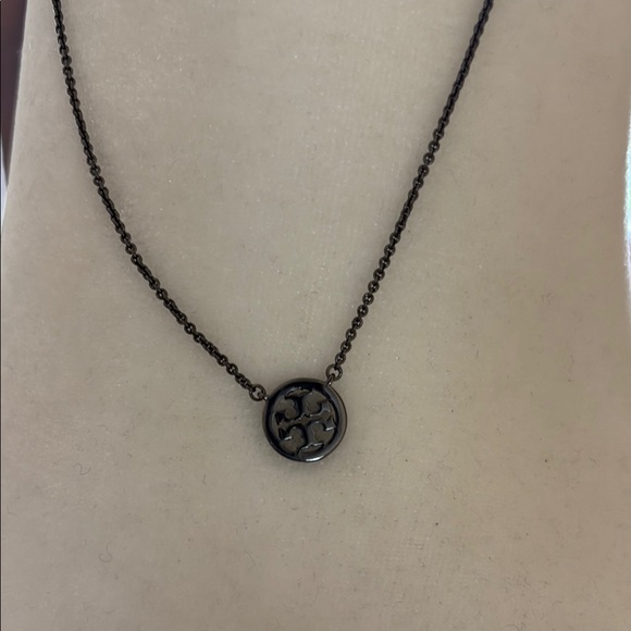 Tory Burch Kira Pave Logo gun metal finish 16 inches EUC - Picture 3 of 6